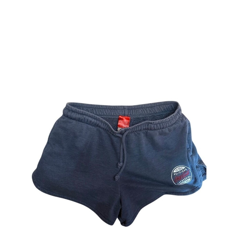Coca-Cola Womens Graphic Sweat Shorts Navy Blue Fleece Lounge XS D0142
